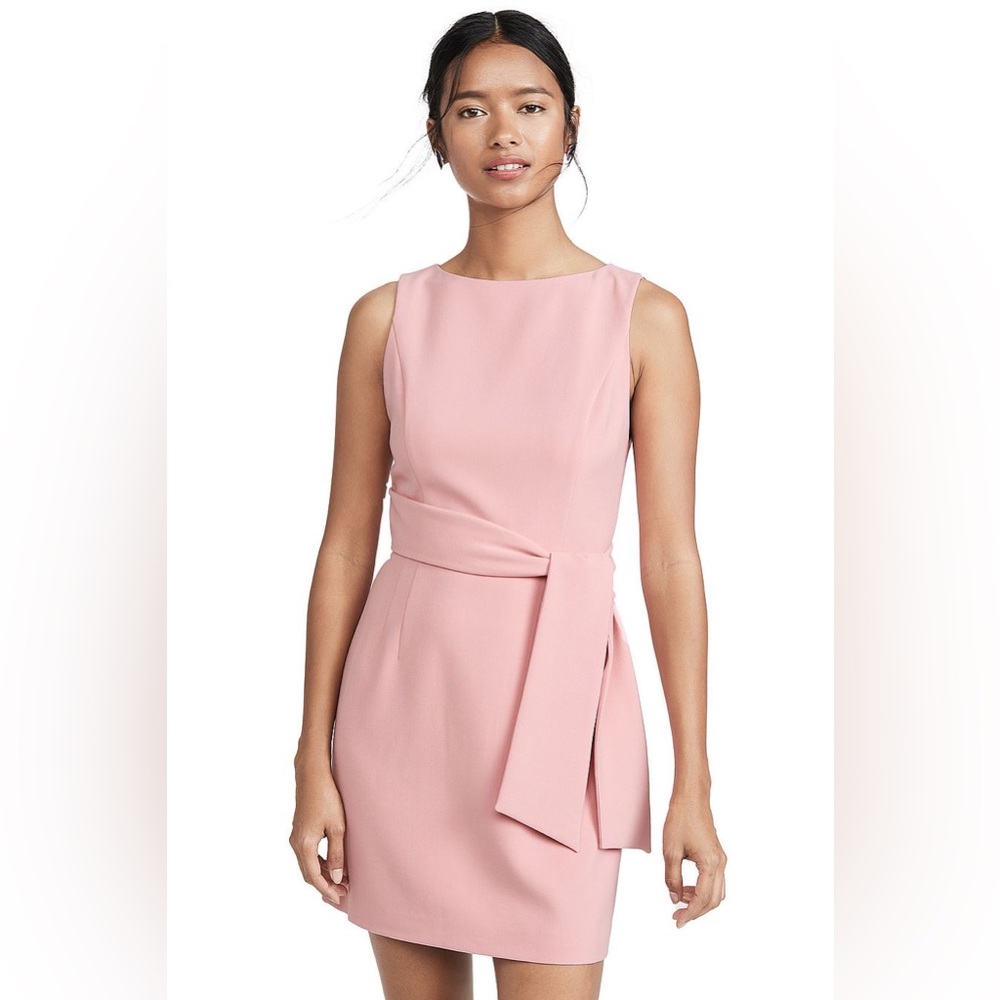 Alice + Olivia Virgil Blush Pink Dress Sleeveless Waist Tie Size 10